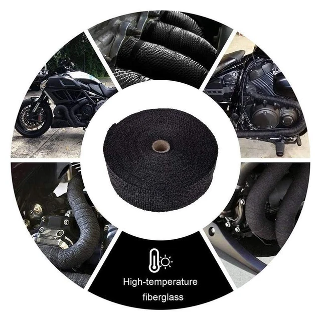 2"x50' Exhaust Heat Wrap Roll for Motorcycle Bikes Fiberglass Heat Shield Tape