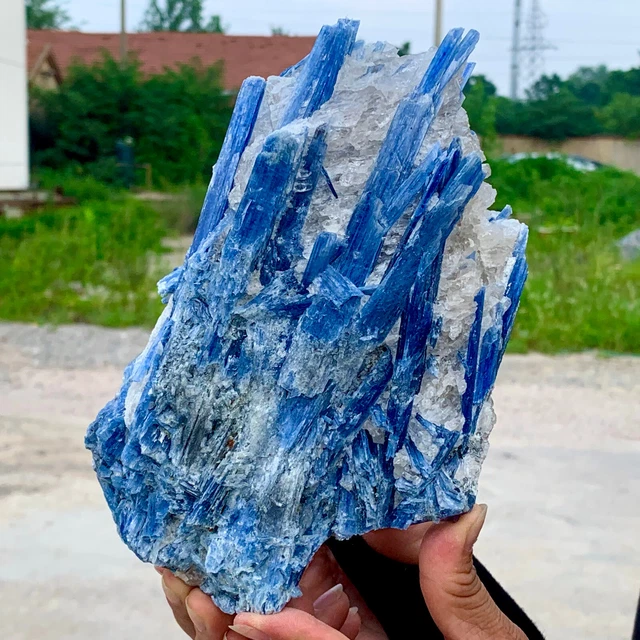 5.32LB Rare!! Natural beautiful Blue KYANITE with Quartz Crystal Specimen Rough