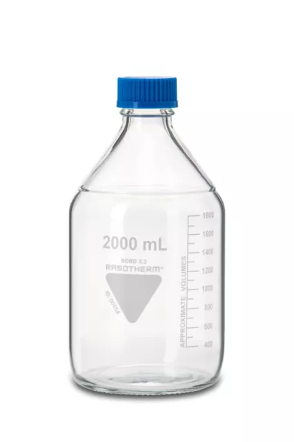 Laborflasche Rasotherm® ISO, GL 45, blauer Schraubverschluss (PP) 2000ml