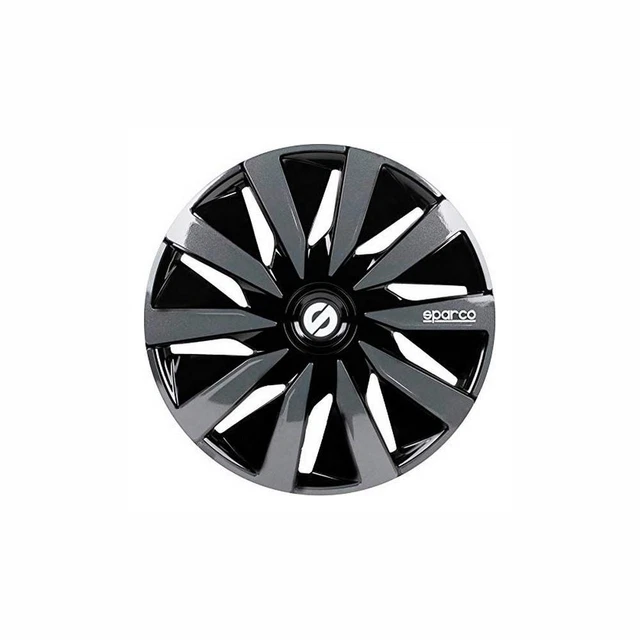 4x Copricerchi Copriruota Sparco Lazio Nero/Grigio 15 pollici 4 pezzi