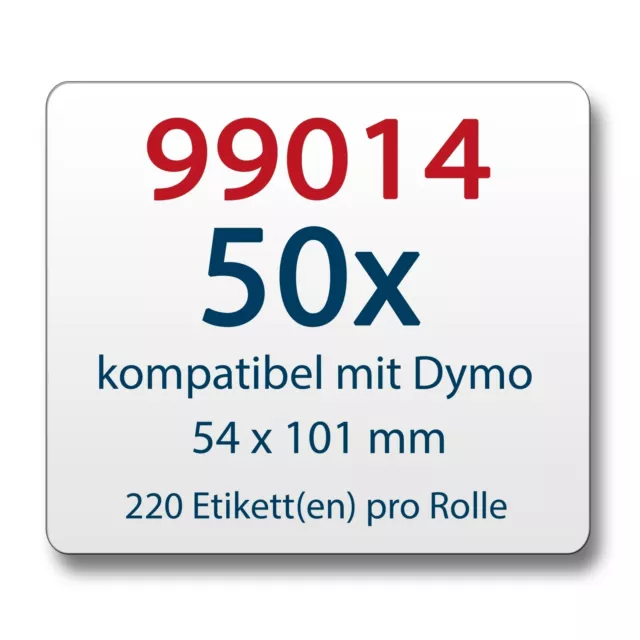 50x Label kompat. zu Dymo 99014 54x101mm 220 Label Etiketten pro Rolle 2