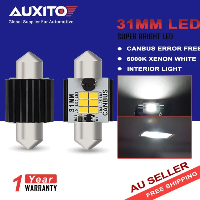 AUXITO CANBUS 31MM LED Festoon Bulb 6000K White Car Interior Map Dome Lamp EAUC