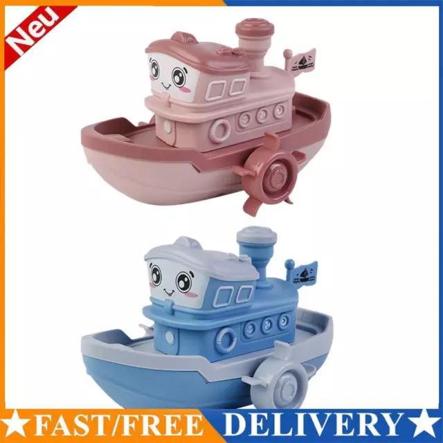 Cartoon Ship Wind Up Clockwork Boat Toy Kids Baby Bath Water Educational Toys