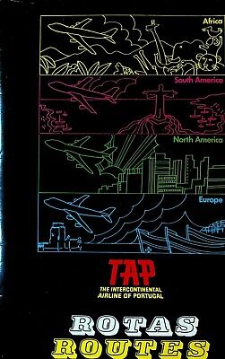 TAP Air Portugal Route Map 1973 Airline Flight Planes