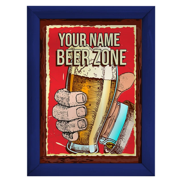 Personalisierte Bierzone - A4 Metallschilddruck - Rahmenoptionen verfügbar 8