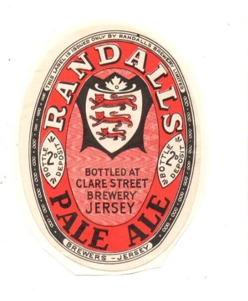 Jersey - Vintage Beer Label - Randalls, St. Helier - Pale Ale