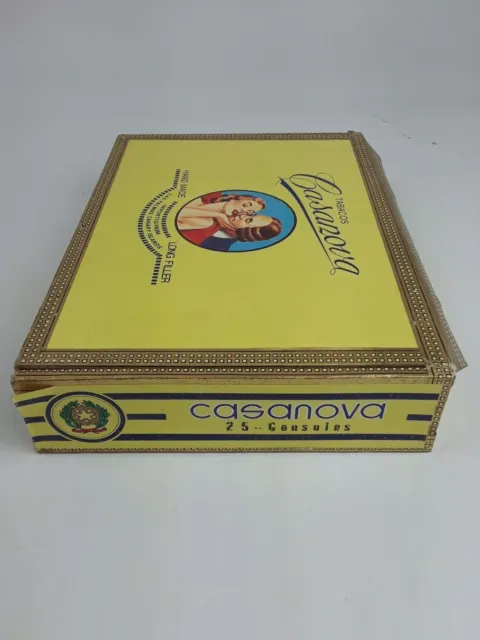 Tabacos Casanova Canary Islands Vintage Wood Cigar Box 3
