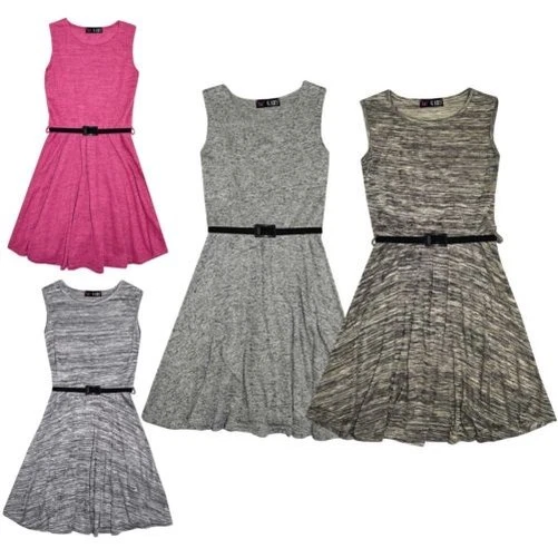 Bambino Ragazze Skater Abito Maglia Moda Trendy Top Festa New Età 7-13 Anni