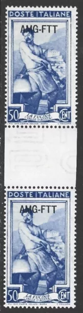 Italy Trieste A AMG-FTT 1950-54 Italy to Work 50c GUTTER PAIR #90 VF-NH