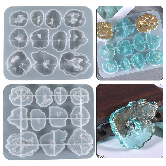 Silikon Epoxid Harz Gießen Schimmel DIY Unregelmäßig Kristall Anhänger Handwerk