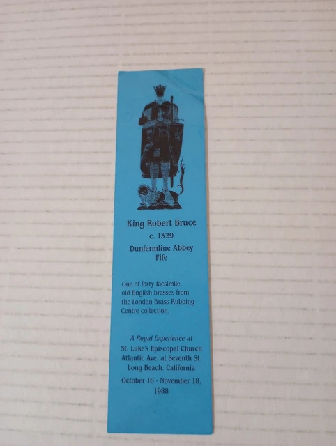 King Robert Bruce Bookmark 1988 St Luke's Episcopal Church