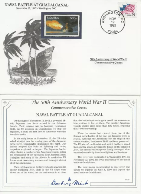 50th Ann WWII Comm/FDC  - Naval Battle at Guadalcanal -1992 (008)