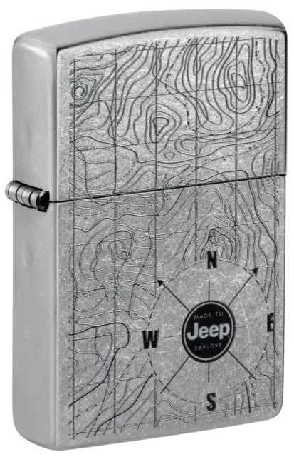 Zippo Jeep Topographical Map Street Chrome Windproof Lighter, 48765