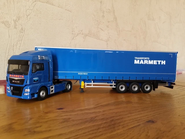 Camion Miniature 1/43 MAN TGX Euro 6 - Transport Marmeth Tautliner Par Eligor, Modèle Collector