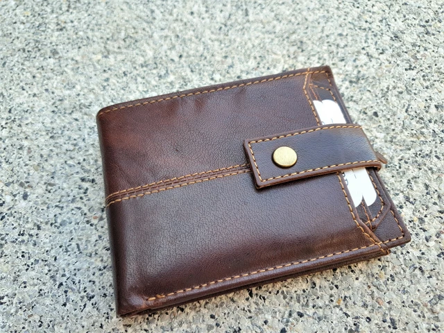 Portafoglio da uomo in pelle grana superiore, portafoglio con cerniera moneta credito culla contanti alta qualità