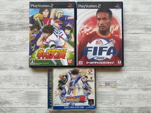 SONY PS 1 & 2 Captain Tsubasa A New Legend soccer & FIFA 2001 set from Japan