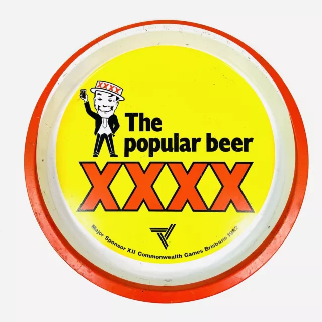Mr Fourex XXXX The Popular Beer Vintage Metal Tray Bar Man Cave Games 1982