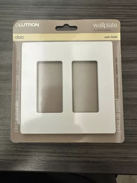 Lutron Claro 2 Gang Decorator/Rocker Wallplate, Satin, Snow (1-Pack) | SC-2-SW