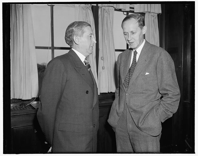 Reproduced 1938 Photo Harry Hopkins, Right a