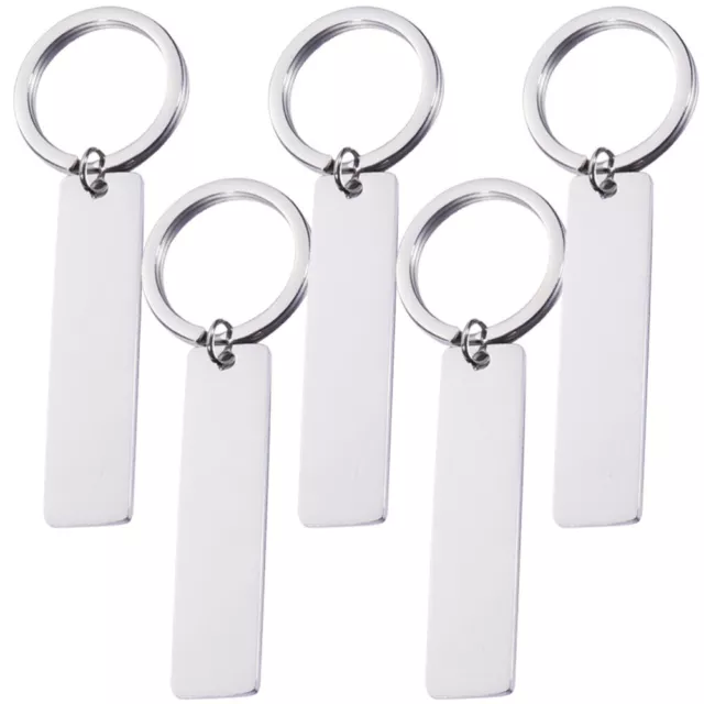 Blanko-Schlüsselanhänger aus Edelstahl: 5 Stück, gravierbar.