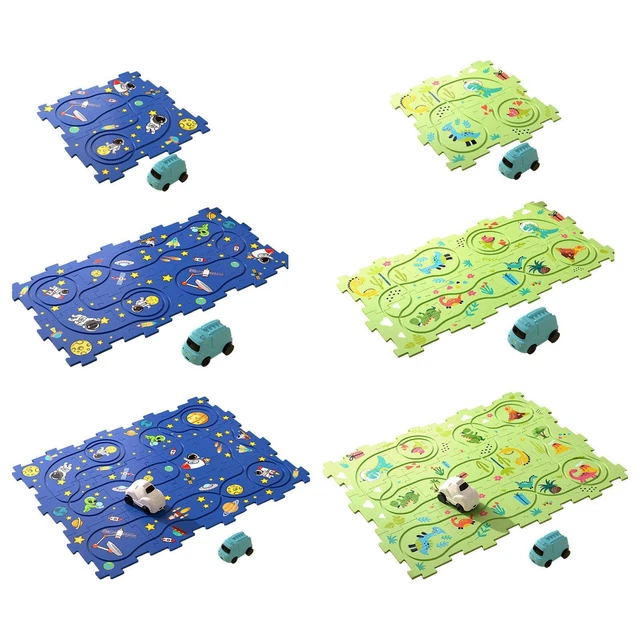 Puzzle Track Car Paly Set Track Building Blocks for Children Preschool Girls