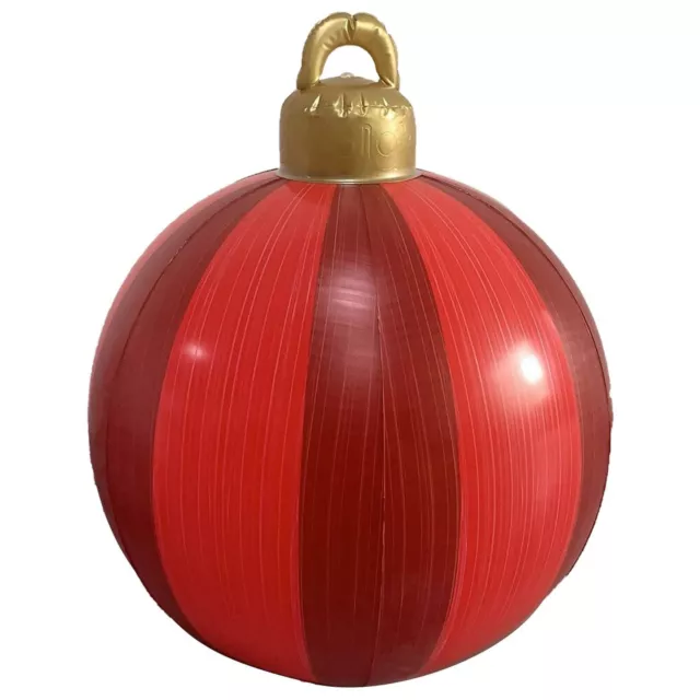 EY# Christmas Ball Decoration Outdoor Xmas Inflatable Toy Ball (Red Stripe)