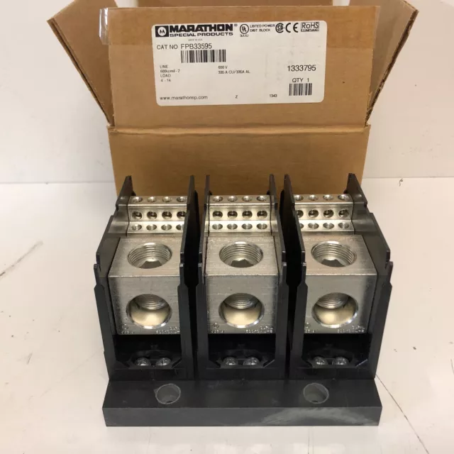 New In Box Marathon 335A 600V Power Distribution Block Fpb33595