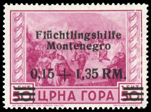 Dt. Bes. II. WK Montenegro Nr. 23 Dzf ** (1720014412)