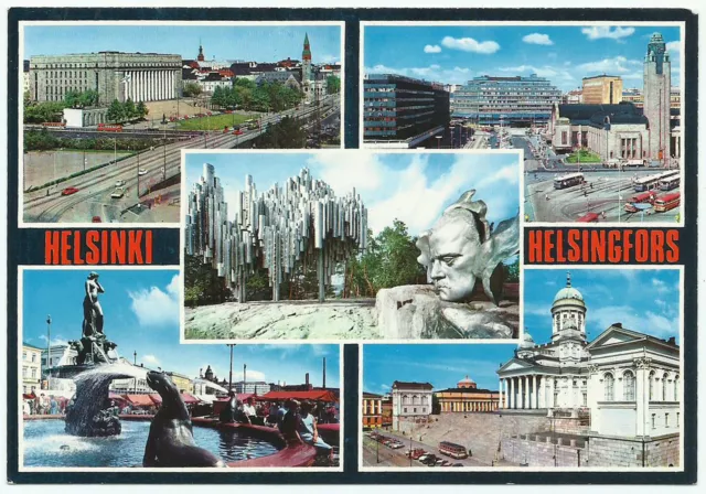 Helsinki-Helsingfors Finland, Vintage Postcard, Finland Souvenir, 5 Views