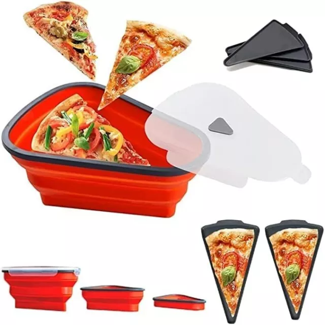 Pizza Slice Storage Leftover Container Expandable Reusable w/ 5 Trays NEW