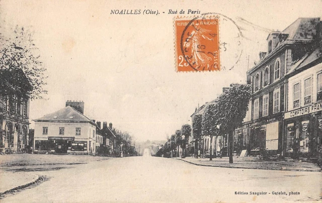 Cpa 60 Noailles Rue De Paris / Cliche Rare