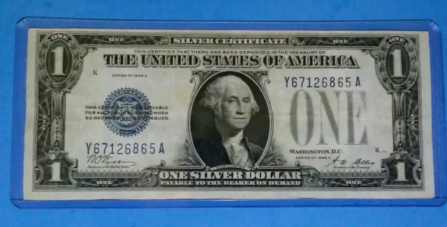 1928 A $1 Silver Certificate ! FUNNY BACK! VF.CIRC. COND! OLD US ! NICE!