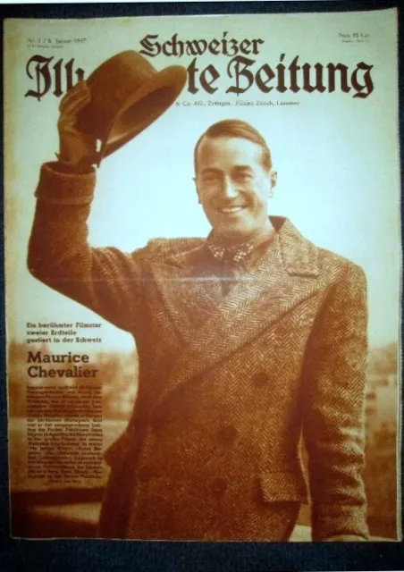 SCHWEIZER ILL ZEITUNG Krieg Spanien Guerre Espagne Madrid Maurice Chevalier 1937