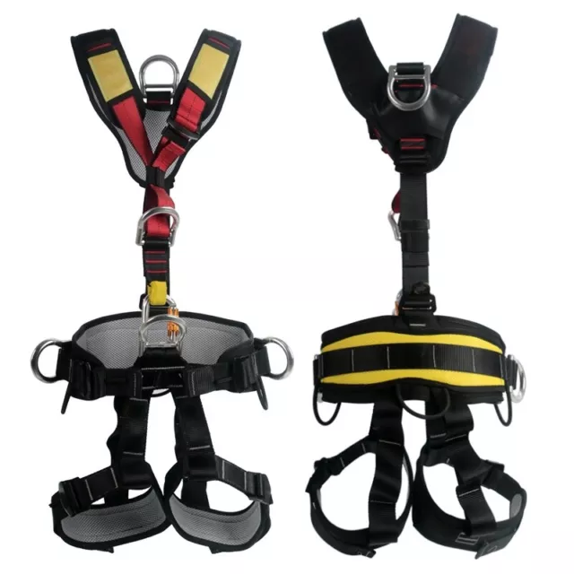 Professional Safety Rappelling Seat Belt Full Body Harness Tree Rock Climbing