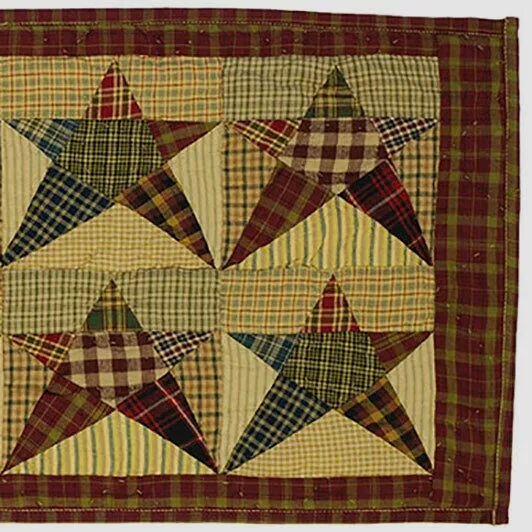 Primitive Country Farmhouse Plaid & Check Quilted REBECCA STAR PATCHWORK RUNNER