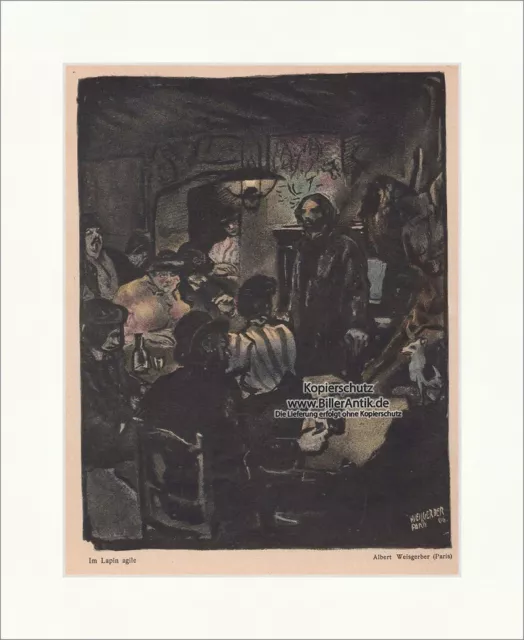 Im Lapin agile Jugendstil Albert Weisgerber Paris Bistro Absinth Jugend 1302