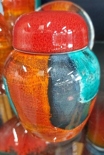 Studio Poole Keramik Edelsteine Ingwerglas handgeworfen Alan weißer Meister Potter