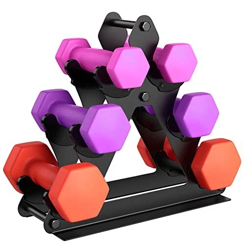 3 Tier Weight Rack for Dumbbells Compact Weight Holder Small Dumbbell up to 60lb