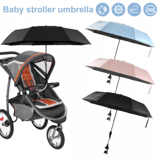 Baby Strollers Umbrella 360° Adjustable Stroller Parasol UPF 50+ Sun Protection