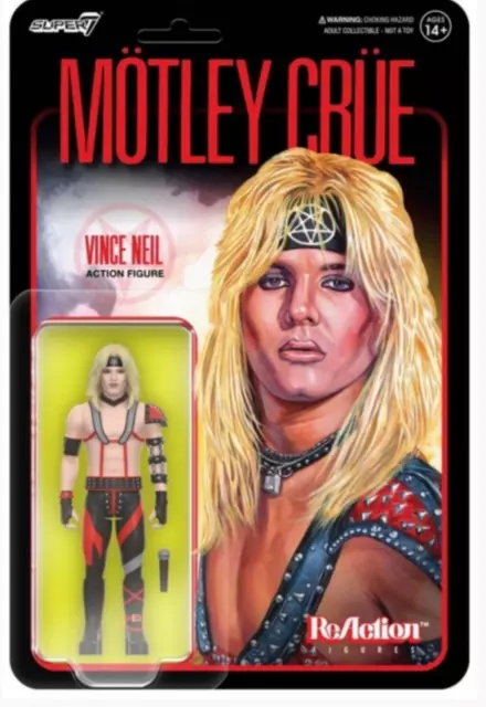 Motley Crue Reaction Figures Wave 1 VINCE NEIL (Shout At The Devil) Super 7 NEW