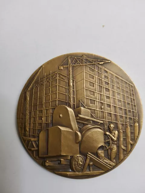 Médaille En Bronze Constructeurs En Ciment Arme De France