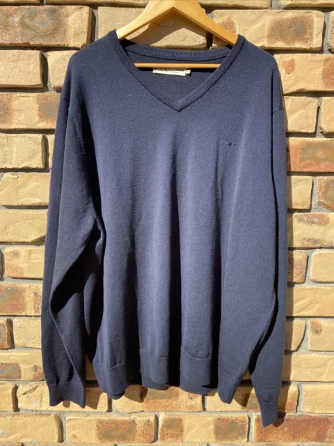 RM Williams Sweater Mens Size XB Navy Blue Merino Wool Long Sleeve Pullover