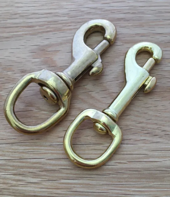16mm 5/8" Trigger Solid Brass Swivel Snap Hook Clip Dog Lead 2 Sizes Triggers