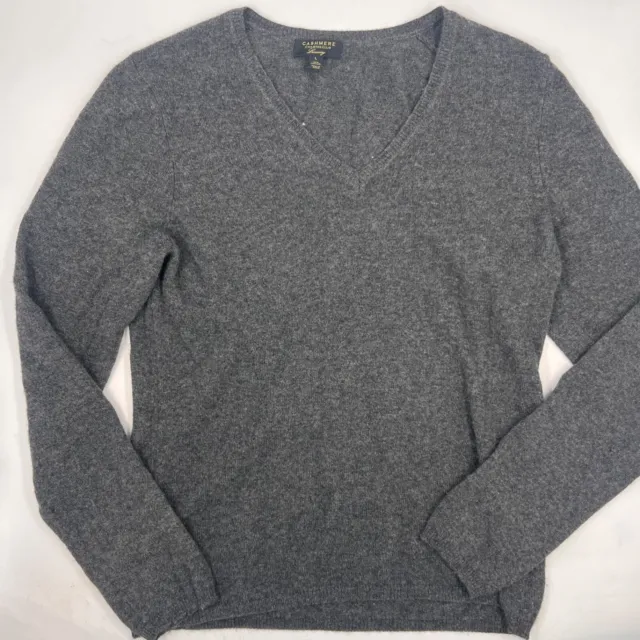 Charter Club Mens. Pullover Sweater Size L Gray Cashmere Stretch Long Sleeve