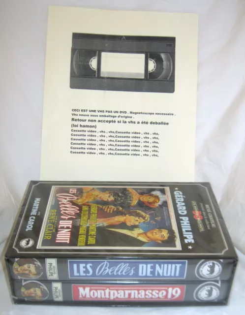 coffret vhs les belles de nuit + montparnasse 19 rene chateau video neuf