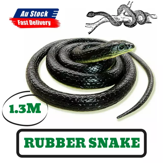 NEW 1.3M Rubber Snakes Realistic Trick Simulation Whimsy Fake Garden Pretend Toy