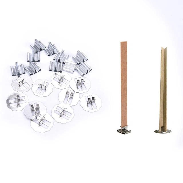 10pcs Wood Candle Wicks Base Clip Iron Candles Making DIY for wicks Holder ql