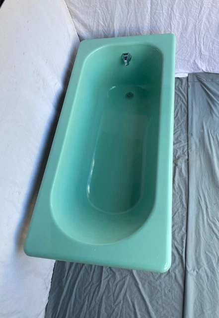 Rare Antique 5 1/2' Cast Iron Jadeite Ming Green Drop In Bathtub Old Vtg 14-23E