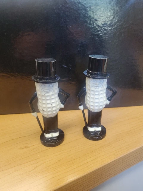 Mr. Peanut Salt & Pepper Shakers by Pyro Plastics 1950
