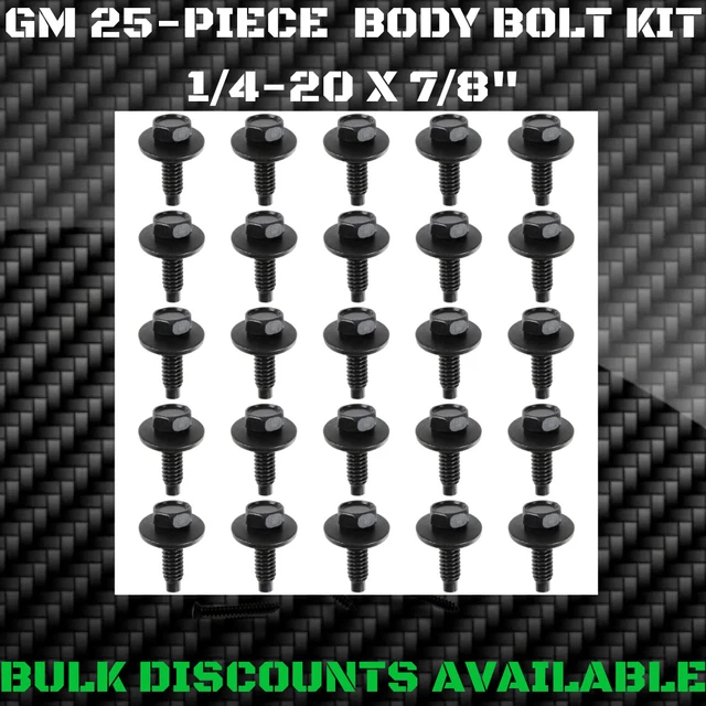 GM NOS OEM Door Hinge Body Bolt Set – 1967-1981 Chevy Camaro RS/SS – Upper & Lower Front Bolts – Black